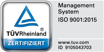 TÜV Rheinland zertifiziert – Management System ISO 9001:2015